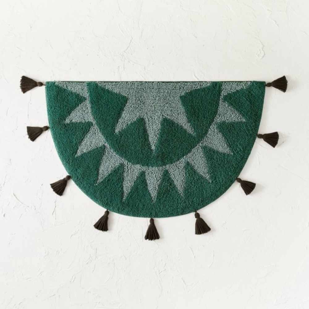 JUNGALOW X OPALHOUSE NEW soliel half moon bath rug -teal